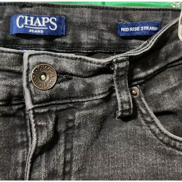 Chaps Women's Straight Leg Jeans Size 12 Solid Black - Picture 3 of 6